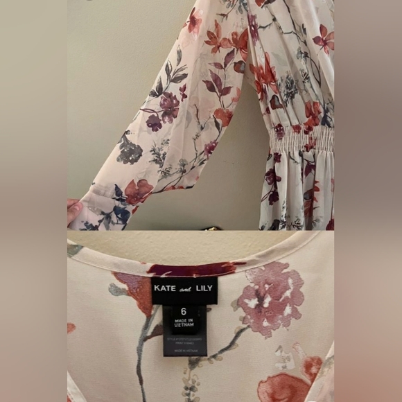 Kate and Lily Floral sheer maxi dress  Size 6 - Picture 4 of 4